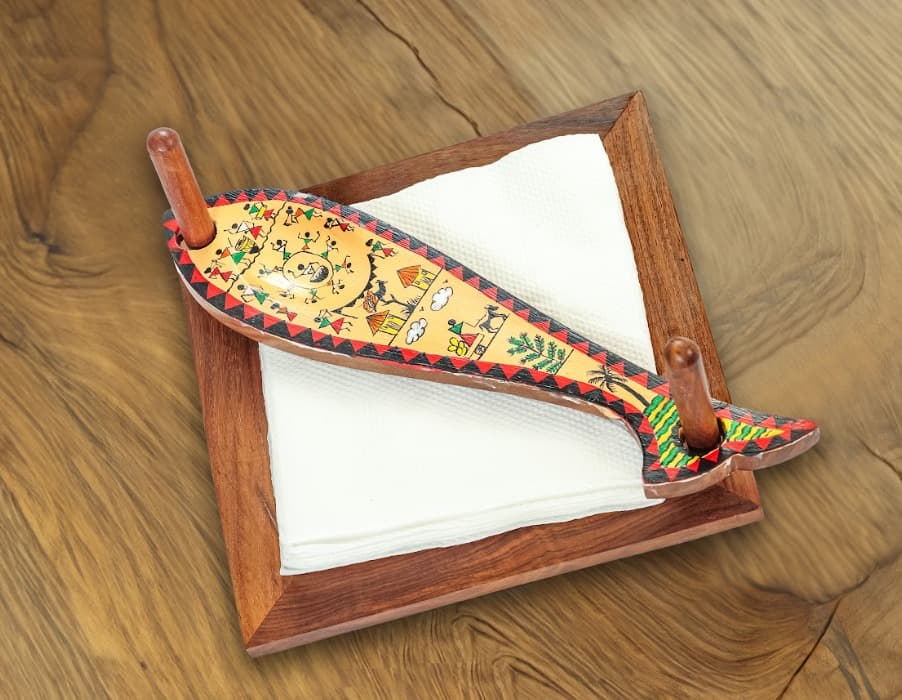 Tribal Tales Tissue Holder – Worli Yellow