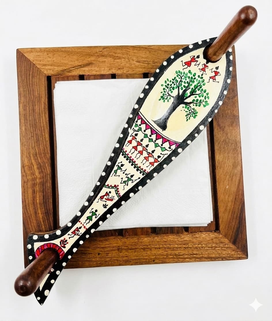 Tribal Tales Tissue Holder – Worli White