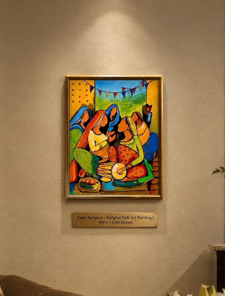 Sakhi Sangeet – Kalighat Folk Art Painting