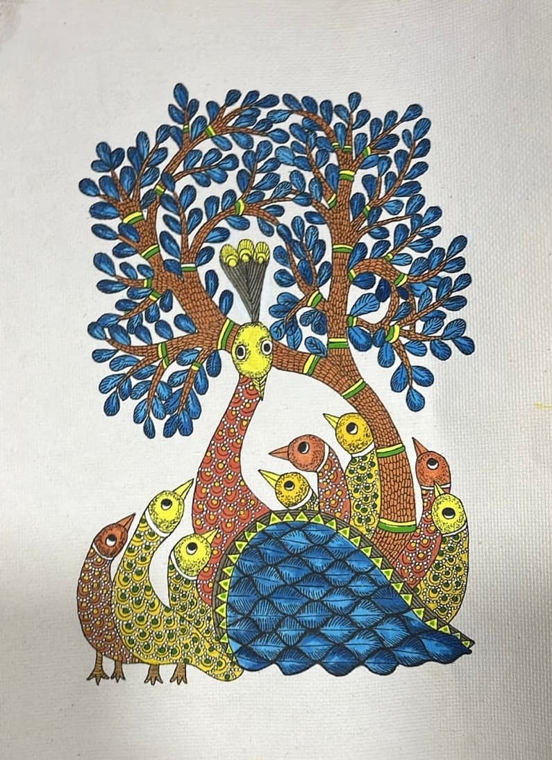 “Peacock’s Pride Under the Sacred Tree” 