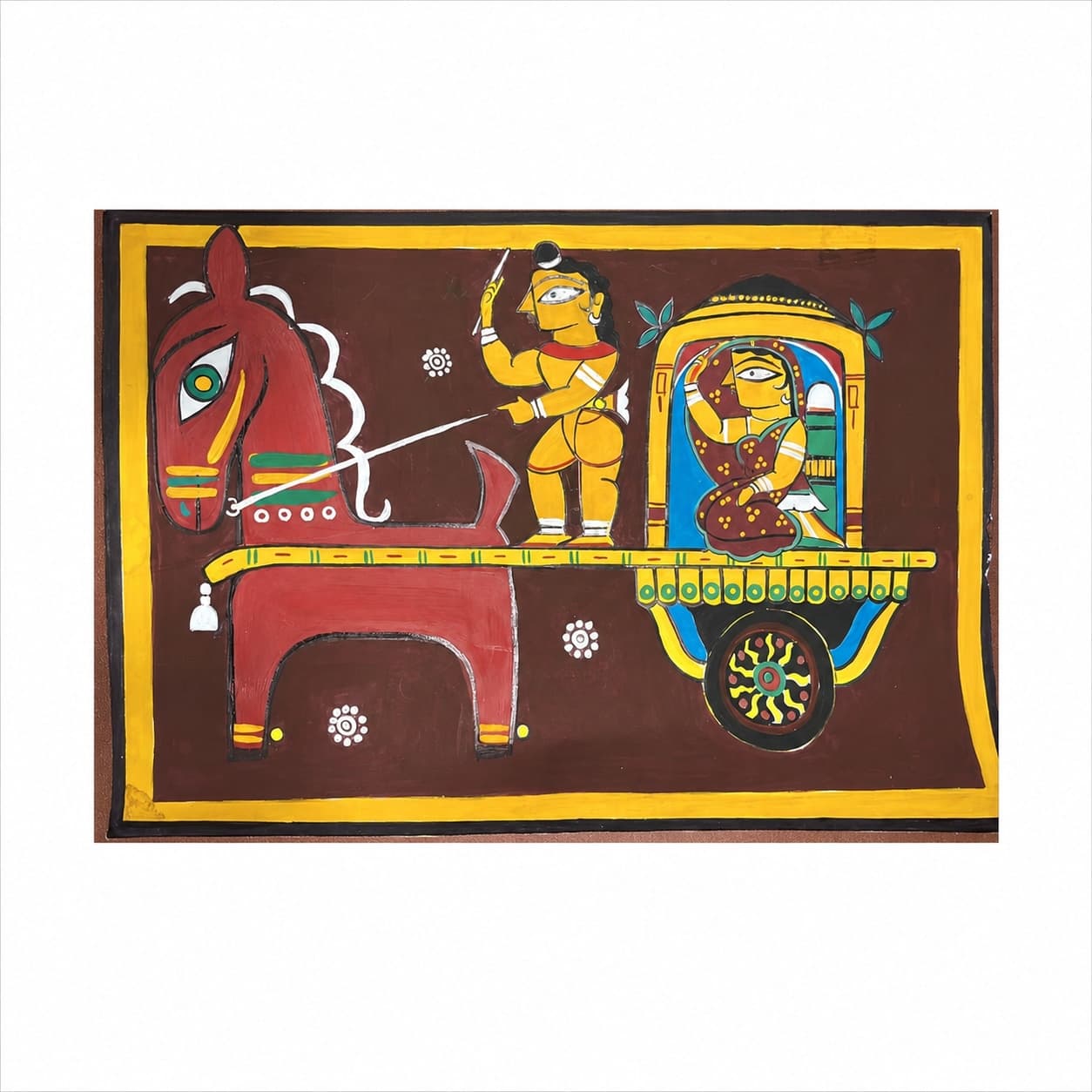 Lord Rama and Mata Sita – The Sacred Journey | Hand-Painted Kalighat Art